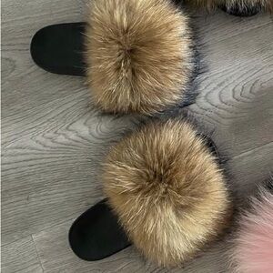 Genuine furry slides size 8,8.5